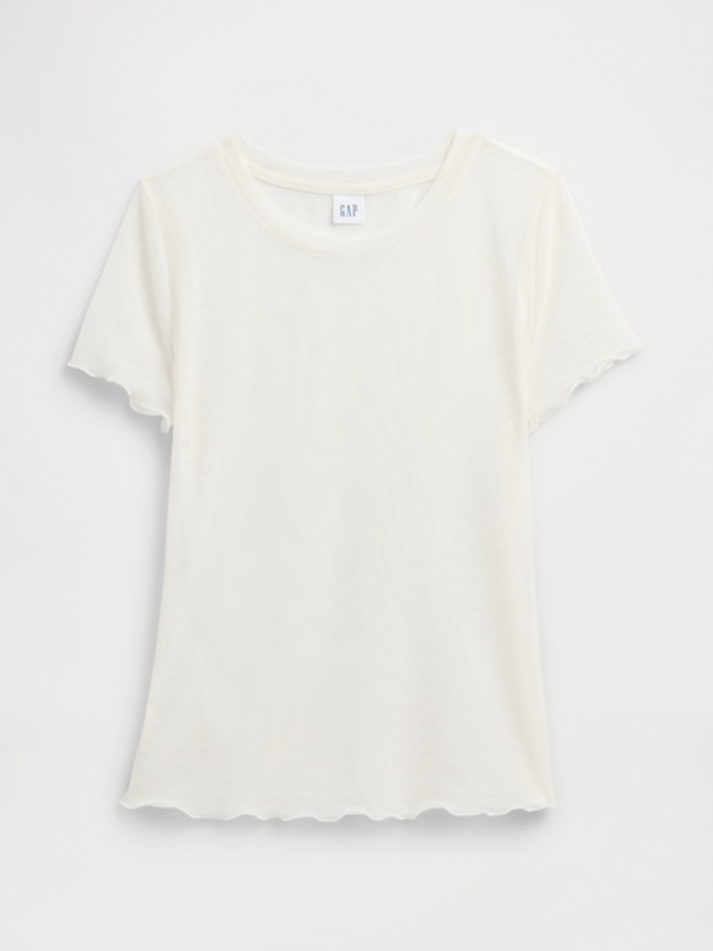 GAP Mesh Crewneck T-Shirt with Lettuce Hems BNWT